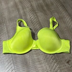 EUC Women’s Vanity Fair neon green underwire lightly lined bra